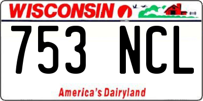 WI license plate 753NCL