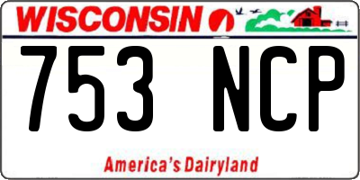 WI license plate 753NCP