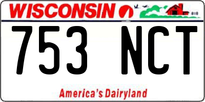 WI license plate 753NCT