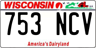 WI license plate 753NCV