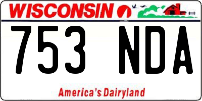 WI license plate 753NDA