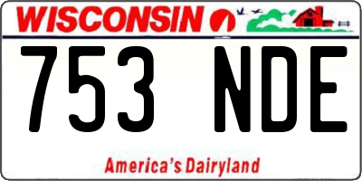 WI license plate 753NDE
