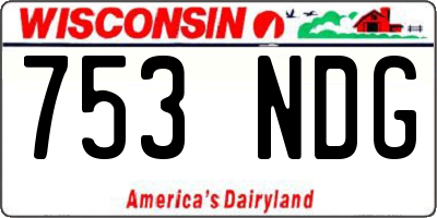 WI license plate 753NDG