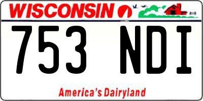 WI license plate 753NDI