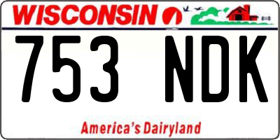 WI license plate 753NDK