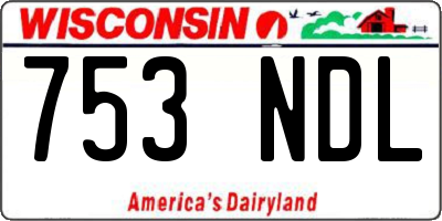 WI license plate 753NDL