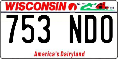 WI license plate 753NDO