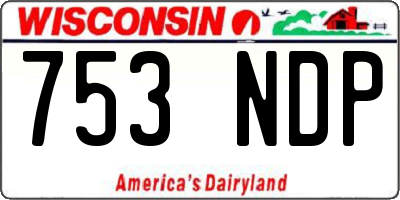 WI license plate 753NDP