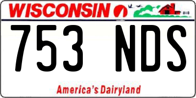 WI license plate 753NDS
