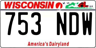 WI license plate 753NDW
