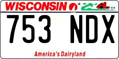 WI license plate 753NDX