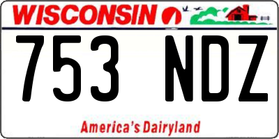 WI license plate 753NDZ