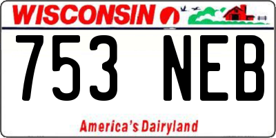 WI license plate 753NEB