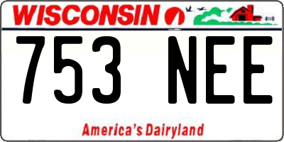 WI license plate 753NEE