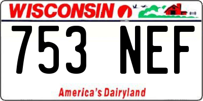 WI license plate 753NEF
