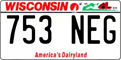 WI license plate 753NEG