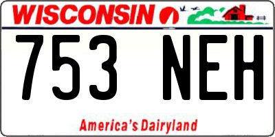 WI license plate 753NEH