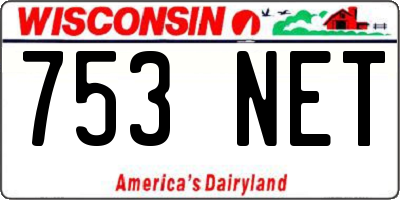 WI license plate 753NET