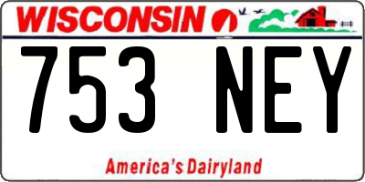 WI license plate 753NEY