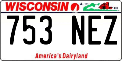 WI license plate 753NEZ