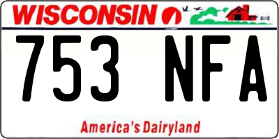 WI license plate 753NFA