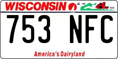 WI license plate 753NFC