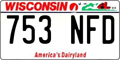 WI license plate 753NFD