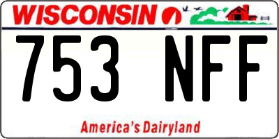 WI license plate 753NFF