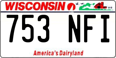 WI license plate 753NFI