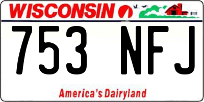 WI license plate 753NFJ