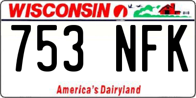 WI license plate 753NFK