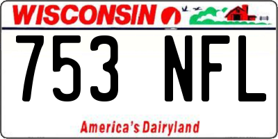 WI license plate 753NFL