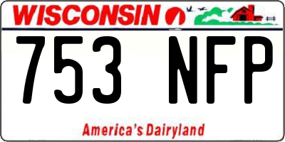 WI license plate 753NFP