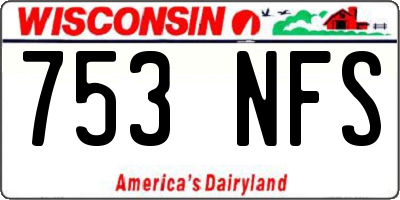 WI license plate 753NFS