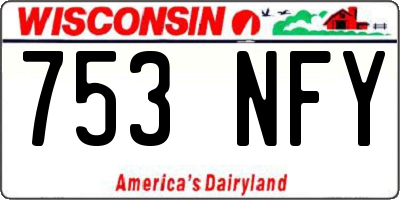 WI license plate 753NFY