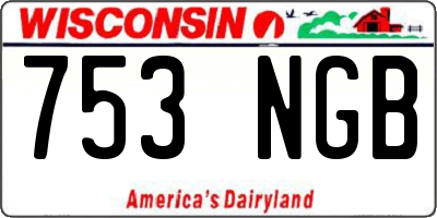 WI license plate 753NGB