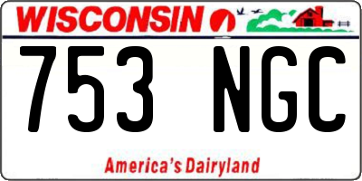 WI license plate 753NGC