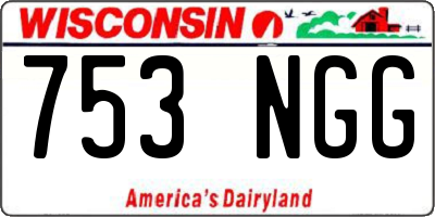 WI license plate 753NGG