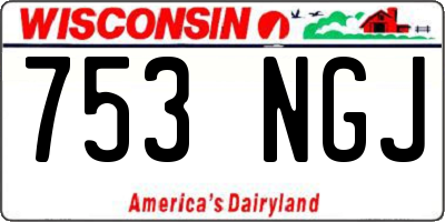 WI license plate 753NGJ