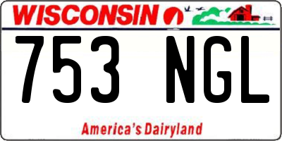 WI license plate 753NGL
