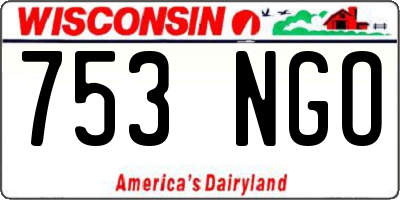 WI license plate 753NGO