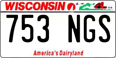 WI license plate 753NGS