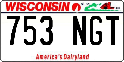 WI license plate 753NGT
