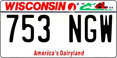 WI license plate 753NGW