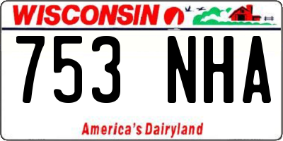 WI license plate 753NHA