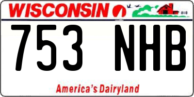 WI license plate 753NHB