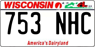 WI license plate 753NHC