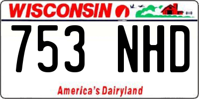 WI license plate 753NHD