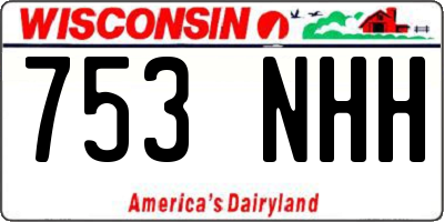 WI license plate 753NHH