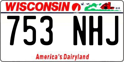 WI license plate 753NHJ